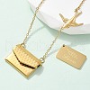 304 Stainless Steel Envolope & Bird Pendant Necklaces for Women NJEW-U037-01B-G-2