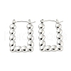 Rectangle Bubble 304 Stainless Steel Hoop Earrings for Women EJEW-C067-09P-1