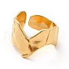 Ion Plating(IP) 304 Stainless Steel Chevron Arrow Open Cuff Ring for Women RJEW-F131-15G-2