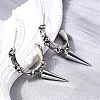 C-Shaped with Cone Brass Stud Earrings EJEW-S261-06G-3