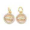 Brass Cubic Zirconia Charms ZIRC-C022-11G-1