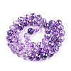 Transparent Electroplate Glass Beads Strands X-EGLA-N006-077E-2