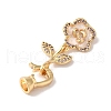 Brass Micro Pave Cubic Zirconia Fold Over Clasps KK-B098-05G-03-2
