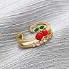 Brass Micro Pave Cubic Zirconia Adjustable Open Cuff Rings for Women RJEW-U057-17C-G-1