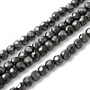 Non-magnetic Synthetic Hematite Round Beaded Necklaces NJEW-R259-01-3