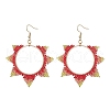 Handmade Glass Seed Beads Sun Dangle Earrings EJEW-MZ00297-1