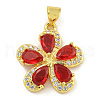 Rack Plating Brass Micro Pave Cubic Zirconia Pendants KK-G513-93G-01-1