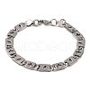 Tarnish Resistant Vacuum Plating 201 Stainless Steel Mariner Hollow Cross Link Chain Bracelets BJEW-B078-64P-1