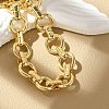 Brass Ring Link Chain Bracelets for Women Men BJEW-K273-07G-2