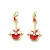 Brass Enamel Pendants KK-L237-011G-1