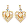 Brass Micro Pave Cubic Zirconia Pendants ZIRC-F134-25G-03-1