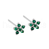 Elegant Sterling Silver Plum Cubic Zirconia Blossom Stud Earrings for Women VQ1749-4-1