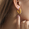304 Stainless Steel Plastic Imitation Pearl C-Shaped Stud Earrings FS-WGC87D0-02-1
