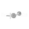Flower 316L Surgical Stainless Steel Clear Cubic Zirconia 17 Gauge Internally Threaded Labrets WGBD99E-06-1