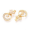 Brass Micro Pave Cubic Zirconia Pendants KK-N272-09G-2