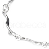 Non-Tarnish 304 Stainless Steel Wave Bar Link Chain Bracelets BJEW-K226-12P-2