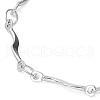 304 Stainless Steel Wave Bar Link Chain Bracelets BJEW-K226-12P-2