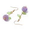 Fruit 304 Stainless Steel Glass Seed Dangle Earrings EJEW-MZ00459-5
