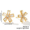Chic Minimalist Flower Brass Clear Cubic Zirconia Stud Earrings XA2558-2-1