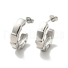 Rack Plating Brass Rectangle Wrap Stud Earrings EJEW-I268-01P-1