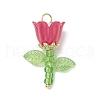 Acrylic Beads & Plastic Imitation Pearl Beads & Japanese Seed Beads Pendants PALLOY-JF03826-02-3