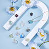 12Pcs 12 Styles Raw Rough Natural Gemstone Pendants PALLOY-AB00220-5