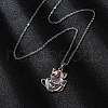 Brass Cute Cup Fox Pendant Cable Chain Necklaces for Women NJEW-C067-03P-3