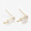 Brass Stud Earring Findings KK-S348-118-2