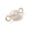 Natural Freshwater Pearl Potato Connector Charms PALLOY-JF03201-01-5