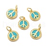 Rack Plating Brass Enamel Pendants KK-M230-17G-1