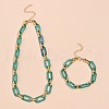 Plastic Oval Link Chain Necklaces & Bracelets Sets FS-WG8E7F5-01-1