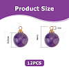 FIBLOOM 12Pcs Natural Amethyst Charms G-FI0001-27-2