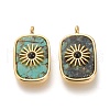 Natural African Turquoise(Jasper) & Dyed & Heated Black Agate Pendants KK-P184-01A-04G-1
