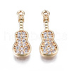 Brass Micro Pave Clear Cubic Zirconia Pendants KK-S359-113-RS-1