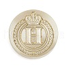 Golden Tone Crown Initial Wax Seal Brass Stamp Heads AJEW-A065-01H-1
