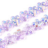 Transparency Electroplate Glass Beads Strands GLAA-T023-38A-05-1