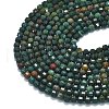 Natural Bloodstone/Heliotrope Stone Beads Strands G-A260-A40-01-3