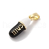 Brass Enamel Pendants KK-Q098-40G-C-2