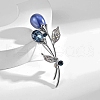 Flower Alloy Rhinestone Brooches for Backpack Clothes PW-WG9DEA1-01-3