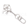Brass Macrame Pouch Empty Stone Holder Pendant Decoration HJEW-JM03305-5