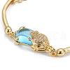 Golden Tone Brass Link Bracelets BJEW-L639-14G-2