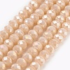 Electroplate Glass Beads Strands GLAA-K027-FR-B01-1