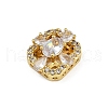 Hollow Rack Plating Brass Clear Cubic Zirconia Beads KK-L236-05G-2