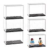 Rectangle Plastic Minifigure Display Case with Black Base ODIS-WH0004-14-1