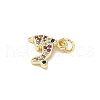 Brass Micro Pave Cubic Zirconia Charms ZIRC-I356-13G-02-2