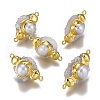 Natural Druzy Quartz Crystal Links Connectors PEAR-F017-12G-1