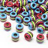 Opaque Stripe Resin European Beads RESI-S344-04-1