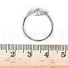 Brass Micro Pave Cubic Zirconia Cuff Rings for Women RJEW-D322-04P-5