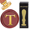 Brass Wax Seal Stamp with Wood Handle AJEW-WH0412-0315-1