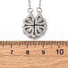Clover 304 Stainless Steel Rhinestone Pendant Necklaces for Women NJEW-M107-03P-3